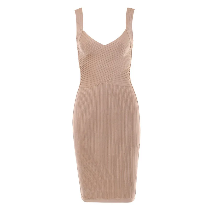 Women Spaghetti Strap V-Neck Bandage Dresses 2021 Fashion Party Bodycon Dress Long Pencil Dress Sexy Backless Female Vestidos
