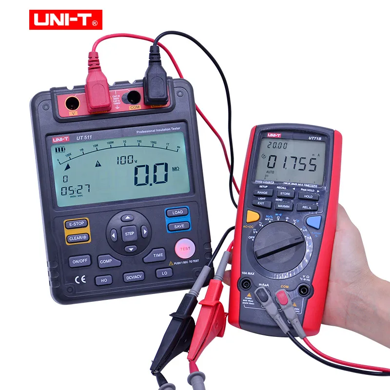 UNI-T UT511 цифровой измерители сопротивления изоляции метр 1000V 10gohm Мегаомметр низкоомный Омметр voltmeterauto диапазон меггер