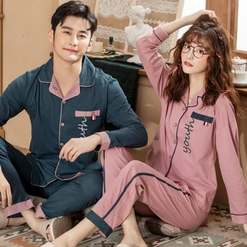 

Unisex Adult Panda Couple Pajamas Men Pajamas Set Full Cotton Female Sleepwear Autumn Cute Animal Cartoon Home Service Pyjamas