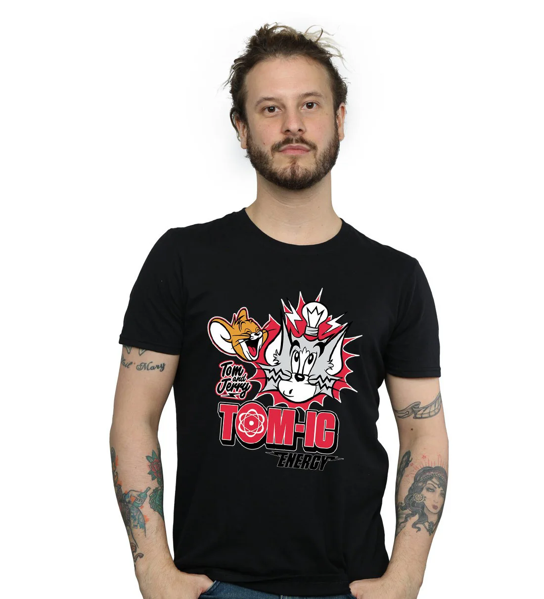 Tom And Jerry Men'S Tomic Energy T Shirt Streetwear Funny Print Clothing Hip Tope Mans T Shirt Tops Tees