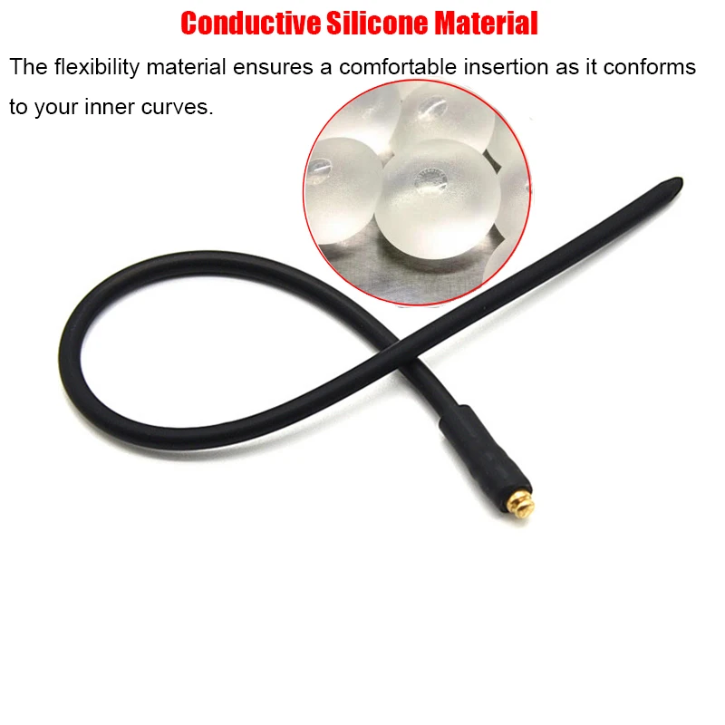 Urethral Dilator Silicone Urethral Dilator Electro Stimulation Penis Plug Dilator Enhancing Urethral Sound E-stim Urethra Catheter Male Masturbator BDSM/Medical Play