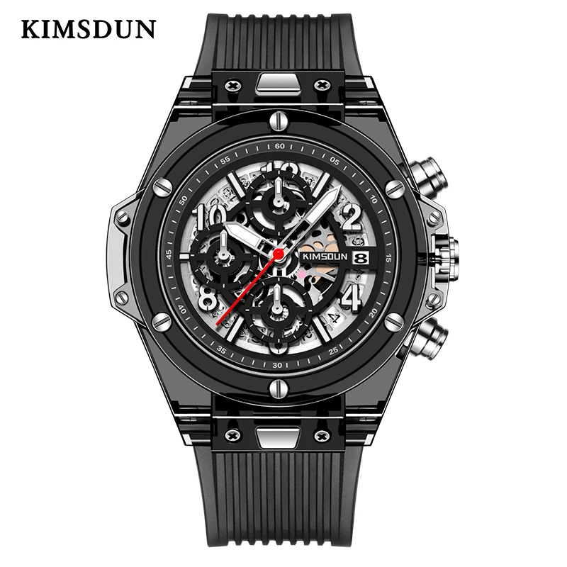 

KIMSDUN Transparent Silicone Couples Watch Fashion Sport Quartz Watch Men Luxury Brand Waterproof Wristwatch New Arrival 2019