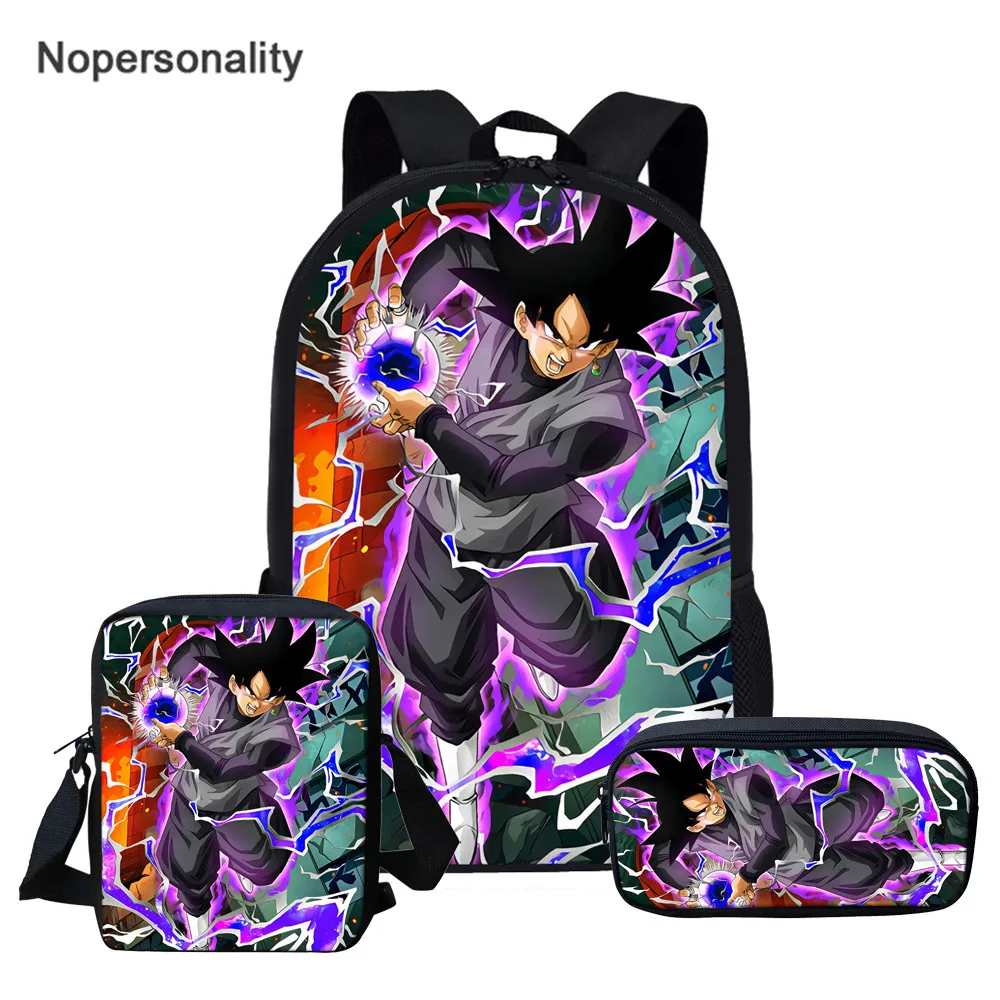 

Nopersonality Cartoon School Bags for Teenagers Dragon Ball Printed 3pcs/set School Backpack Children Book Bag Boys Cool Satchel