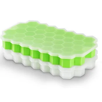 

Ice Square Trays with Lids, 2-Pack 74 Ice Squares Silica Gel Flexible with Removable Lid Ice Square Molds
