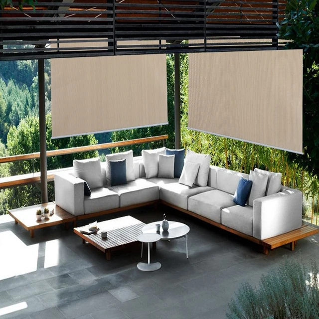 Erkélyablak Fényvédő Hálószőrálló Esőálló Hengerek Magánszemélyek Árnyék Függöny Uv-Ellenes Napsütés Nettó Mulitás Színe - Image 4