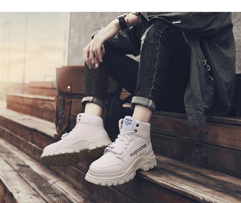 Брендовые кожаные мужские ботинки осенне-зимние теплые ботинки Martens с высоким берцем мужские повседневные кроссовки Dr. Обувь для мотоцикла Clunky
