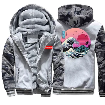 

Cartoon Dragon Ball 2019 New Japan Anime Sportswear Winter Hoodies Camouflage Raglan Men Sweatshirt Zipper Coat Thick Streetwear