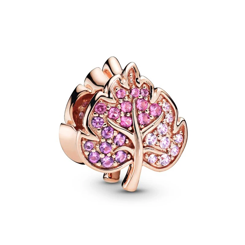 2 шт./лот, романтическая подвеска с кристаллами для семьи, очаровательные бусины, подходят для оригинальных браслетов Pandora для женщин, сделай сам, изготовление ювелирных изделий из розового золота - Цвет: C06