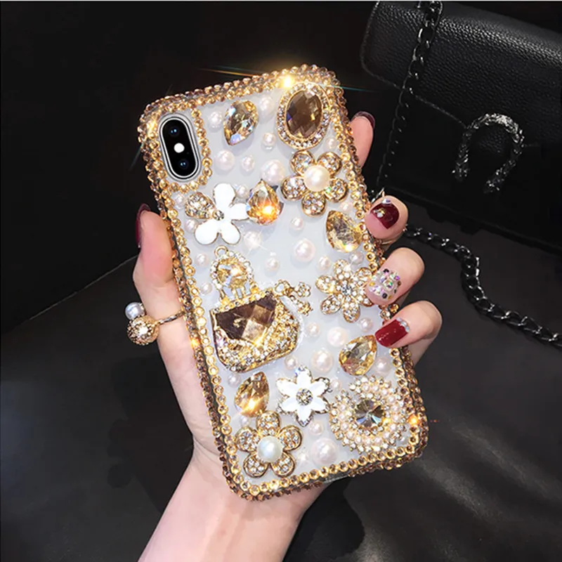 

Lovely Bling Crystal Diamond Rhinestone 3D Stone Cover For HuaWei Nove 5 5i Pro Mate 30 Pro 30 Lite Mate 20 Lite 20X 10 9 Pro 8