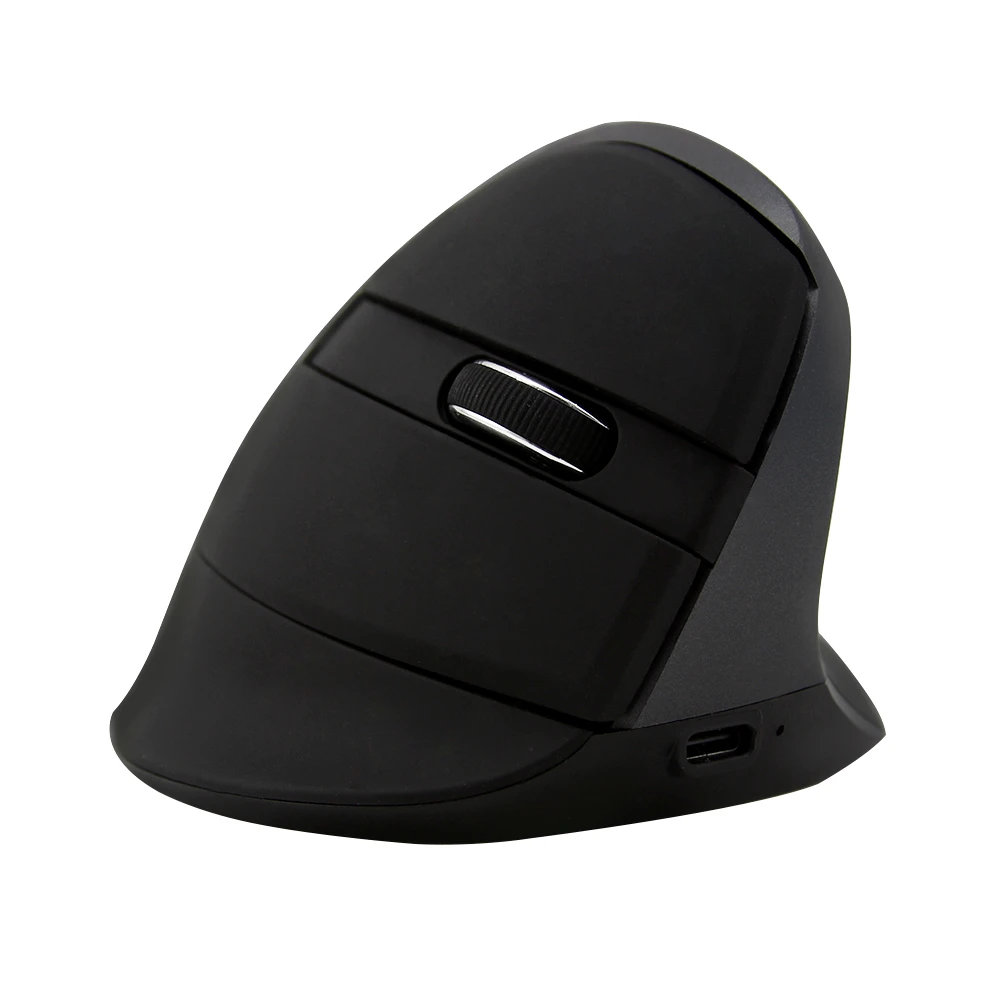 Delux M618 мини эргономичная Вертикальная мышь Bluetooth 4,0+ 2,4G Беспроводная Двухрежимная перезаряжаемая USB оптическая розовая игровая мышь - Цвет: Black