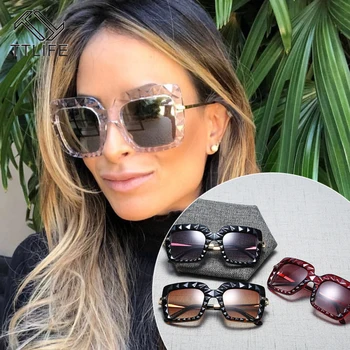 

TTLIFE 2020 Black Square Sunglasses Women Luxury Brand Vintage Oversized Big Sun Glasses Men Uv400 Goggle Alloy Shades
