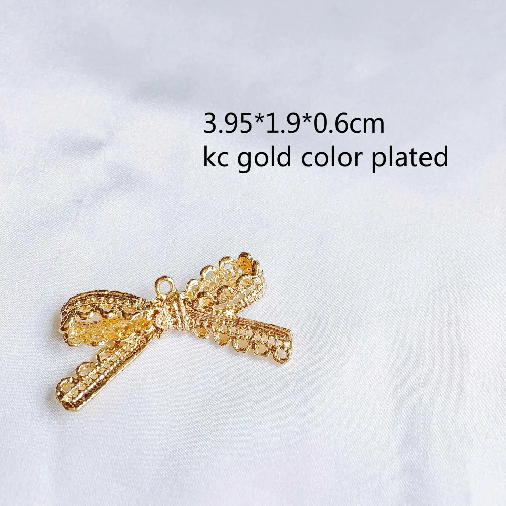 KC Позолоченные серьги, аксессуары, металлическая Очаровательная подвеска, компоненты, ожерелье, сделай сам, материал для изготовления ювелирных изделий, 8 шт - Цвет: KP2250-1