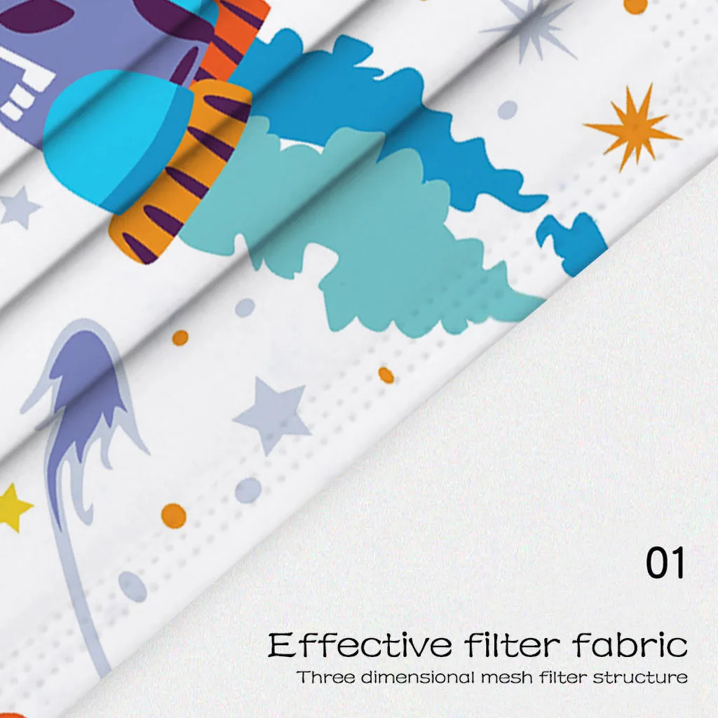 50 шт хлопчатобумажная ткань детские одноразовые лицевые уличные солнцезащитные