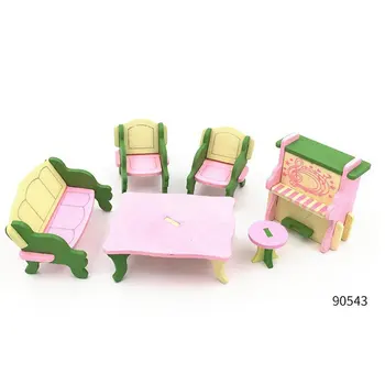 

Kids Pretend Role Play House Miniature Wooden Furniture Toy Set Kitchen Babies Living Room Mini Ornaments Toys Kit Birthday Gift