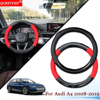 

Car Styling Carbon Fiber Leather Car Steering Wheel Cover Car Steering-wheel Hubs Interior Car Accessories For Audi A4 2008-2019