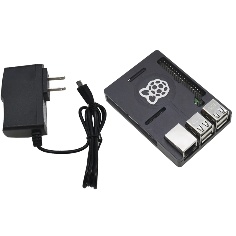 3 в 1 для Raspberry Pi 3 Model B+(плюс)+ ЧПУ Алюминий чехол с выходом 5V 2.5A Мощность адаптер Наборы штепсельная вилка стандарта США