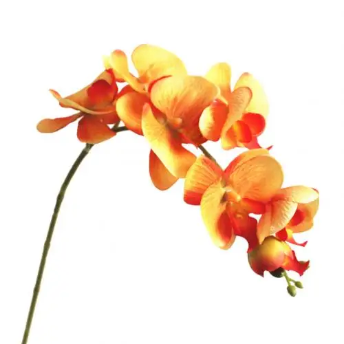 Orange Yellow Горячая 1 шт. искусственная Орхидея, бабочка 7 головок поддельные цветок DIY Свадебный декор - Цвет: Orange Yellow