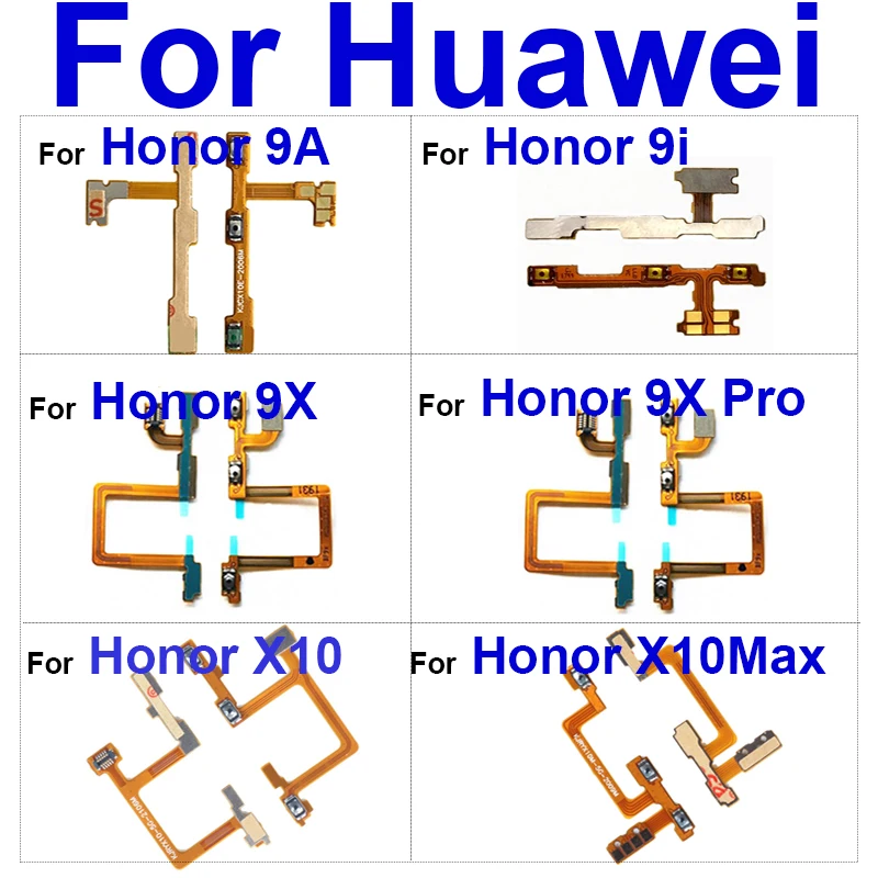 

Power Volume Side Buttons Flex Cable For Huawei Honor 8S 9S 9i 9C 9A 9X Premium 9X Pro Lite 10xLite X10 Max Power Volume Parts