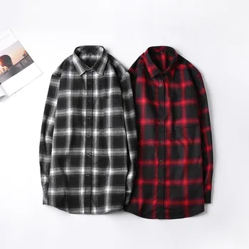 

Plus Hypertrophy Size Length Sleeve Shirt Leisure Fat Man Loose Pure Cotton Long Sleeve Grinding Loose Hair Grid Shirt Trend