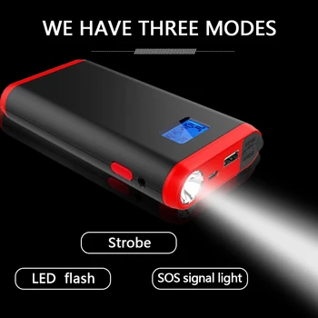 

12000mAh 44.4Wh Mini Car Jump Starter Portable Emergency Charger Car Booster Starting Device with LED Flashlight