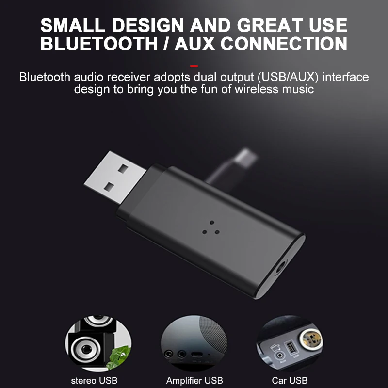 Bluetooth 5,0 приемник мини стерео Bluetooth AUX USB 3,5 мм разъем аудио для ТВ ПК автомобильный комплект беспроводной адаптер Авто Музыка для IPhone