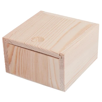 

New Small Plain Wooden Storage Box Case for Jewellery Small Gadgets Gift Wood color