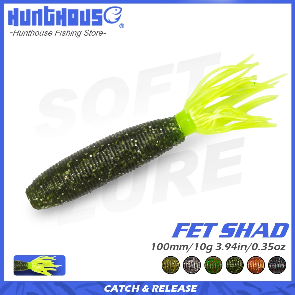 Hunthouse Fat ika 100mm 10g soft fishing lure 4pcs/bag easy shiner shad lure silicone for black bass perch zander leurre souple