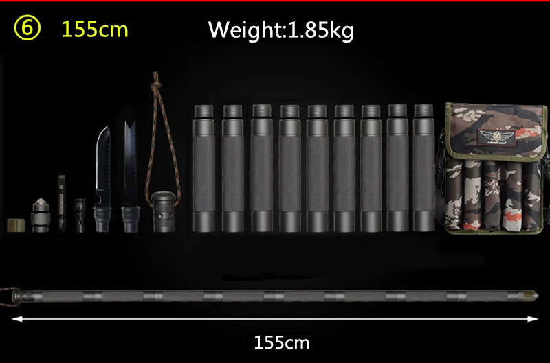 Outdoor Defense Tactical Stick Alpenstock Hiking Tool Camping Equipment Multifunctional Folding Tools Army Stock (22)