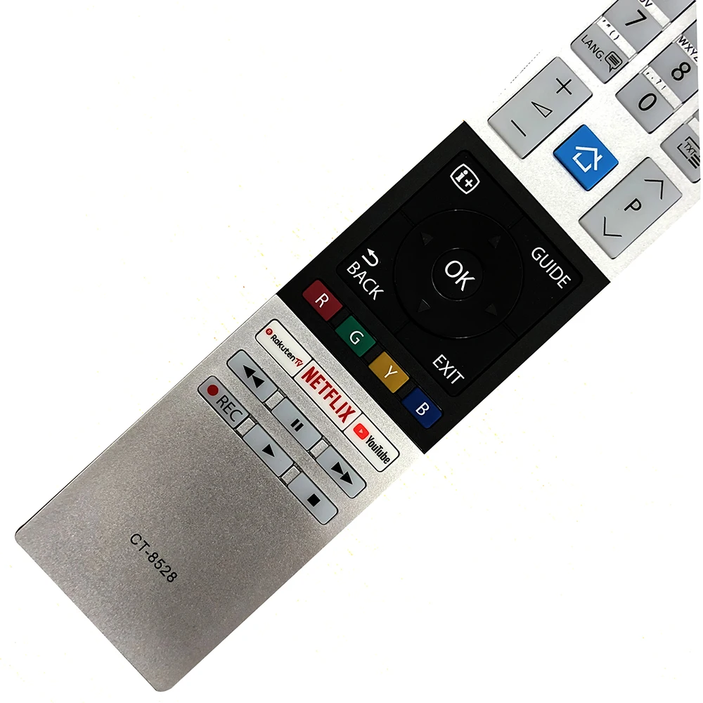 New Replacement For Toshiba Ct 8528 Tv Remote Control For 65u58 With Rakuten Tv Netflix Youtube Buttons Fernbedinenung Remote Controls Aliexpress