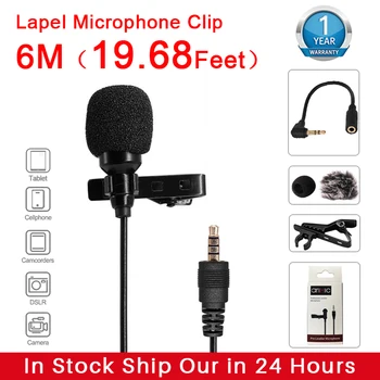 

AirMic M-Lav 6M Audio Video Smartphone Record Microphone Lavalier Lable Clip On Mic for iPhone Android Mac DSLR Podcast Camcorde