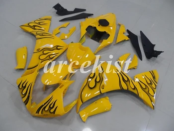 

New ABS Injection Motorcycle Full Fairing kit fit for YAMAHA YZF R1 2013 2014 13 14 Body set Yellow Flame