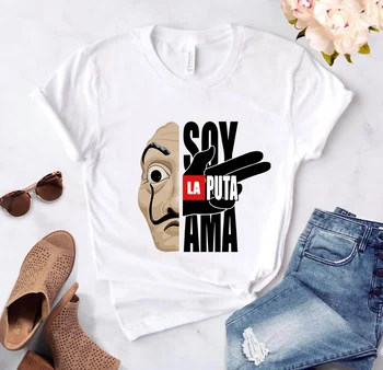 

La Casa De Papel Female T-shirt Money Heist The House of Paper Womens Tshirts Harajuku T Shirt Women Summer T-shirts Top Tees