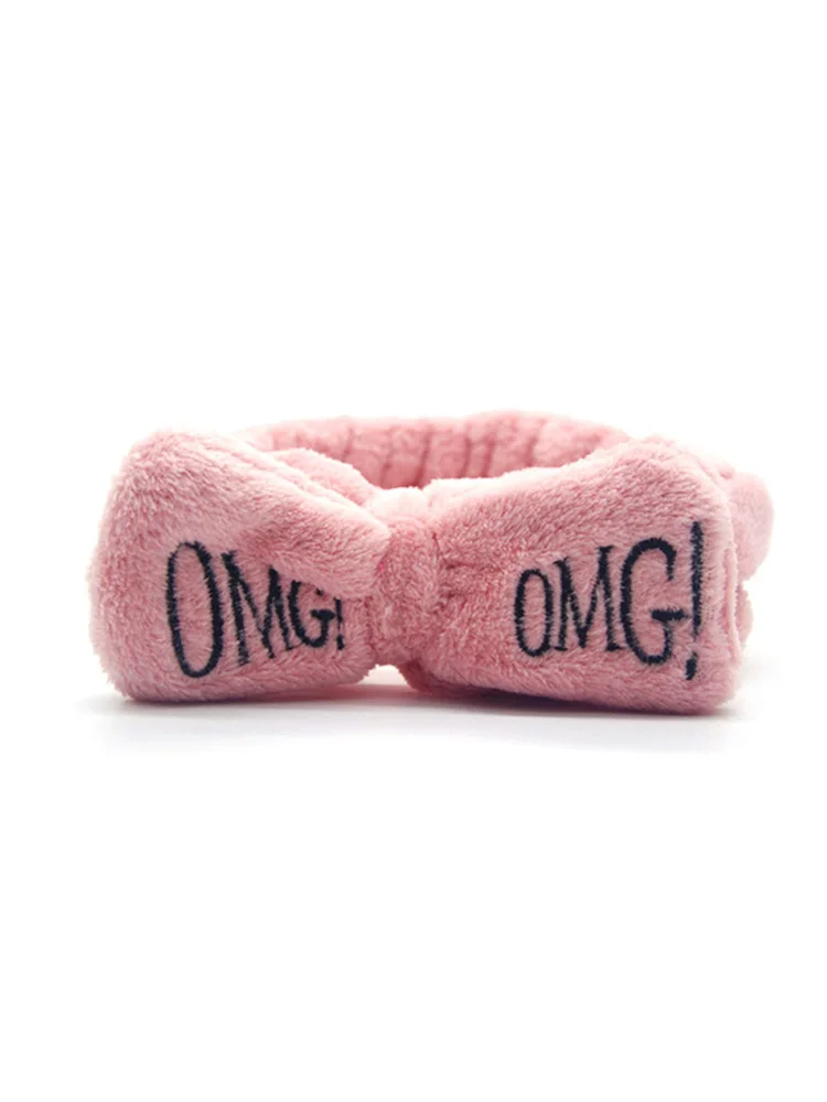 Письмо "OMG" коралловый флис мягкий бант повязки для женщин девочек милый держатель волос повязки для волос аксессуары для волос