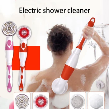 

4-in-1 Bath Brush Set Electric Bath Brush Body Cleaning Shower Brush Kit Bathroom Accessories with 4 Changeable Brush Heads
