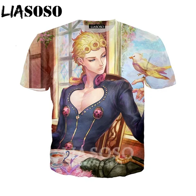 Летняя новая мужская и женская толстовка liaseo Kujo Jotaro 3D футболка с аниме Джоджо