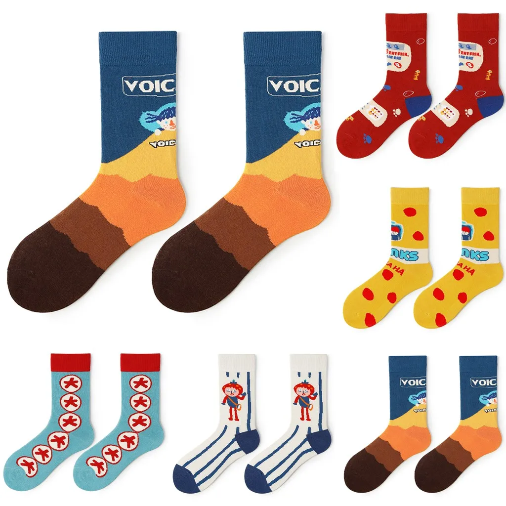 2019 женские новые стильные модные носки с принтом теплые хлопковые для скейтборда