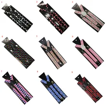 Новые мужские и женские регулируемые пуговицы пояс для подтяжек принт сердце Эластичные подтяжки унисекс подтяжки с цветочным принтом ширина аксессуары ремни