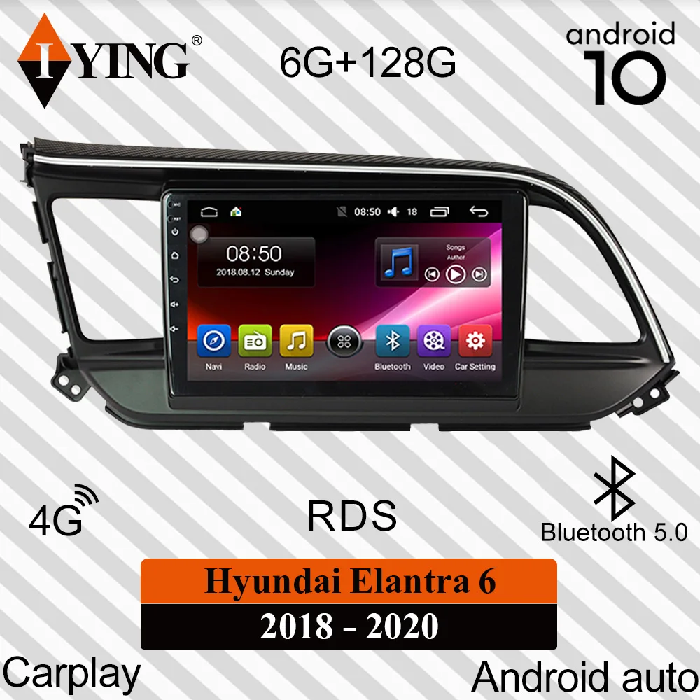Автомагнитола IYING для Hyundai Elantra 6 2018 2020 мультимедийный видеоплеер навигация GPS Carplay