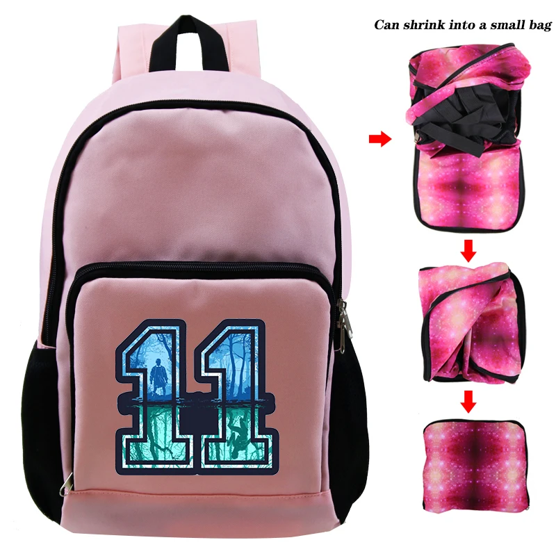 Странные Вещи Eleven Дорожная сумка на плечо для мальчиков девочек обратно в школьный рюкзак для ноутбука подростковый рюкзак сумка Складные рюкзаки - Цвет: stranger things 1