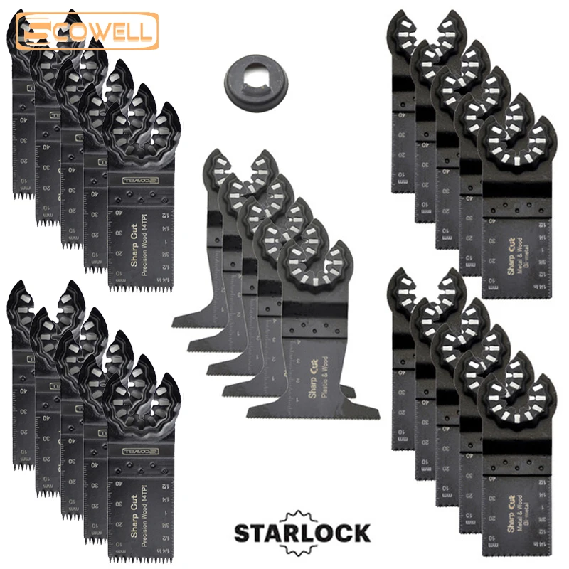 50% OFF Starlock Oscillating Tool Saw Blade set Triangle Renovation Plunge multimaster power machine 26blades set  with adapter