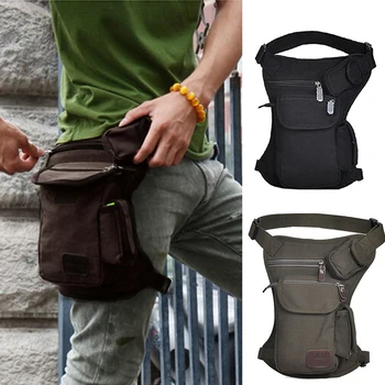 

Men Canvas Drop Leg Bag Waist Fanny Pack Belt Military Travel Motorcycle Multi-purpose Messenger Shoulder Bags