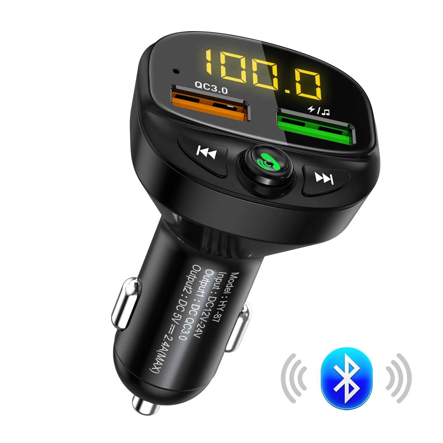 Автомобильный Mp3 музыкальный плеер, Bluetooth, двойной USB порт, автомобильное зарядное устройство, быстрая зарядка телефона для iphone, U диск и TF карта, музыкальный плеер без потерь