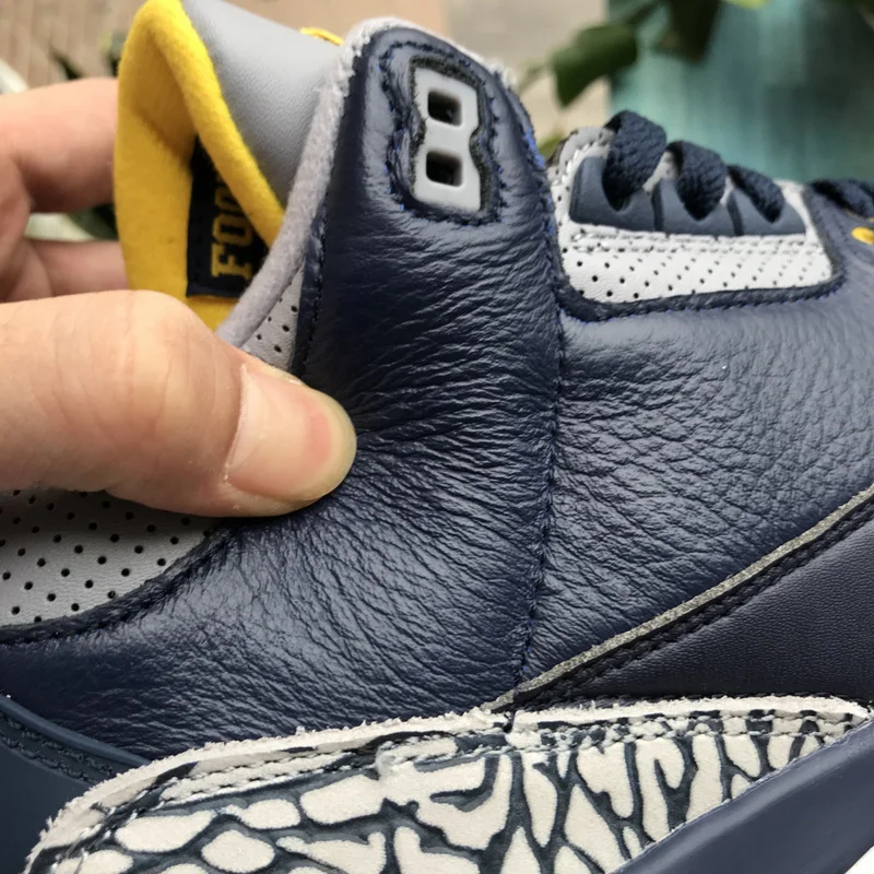 Оригинальные баскетбольные кроссовки Jordan 3 в стиле ретро; Мужская обувь; AJ3; спортивная обувь в морском стиле; цвет синий; Мичиган