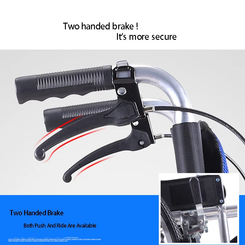 Wheel Chair Wheelchair Fisabled Elderly Portable Wheelchair Light Leisure Handrail Travel Aluminum Alloy Disabled