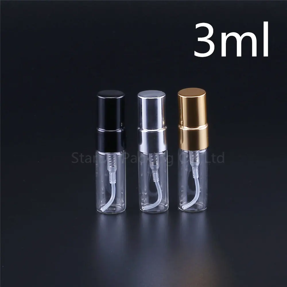 200pcs 2ml 3ml 5ml 10ml Refillable Mini Perfume Spray Bottle Sprayer Atomizer Portable Travel Cosmetic Container Perfume Bottle