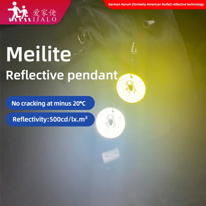 MEILITE-llaveros reflectantes para araña de Halloween, bolsa de protección de seguridad, llaves colgantes para el tráfico, 500