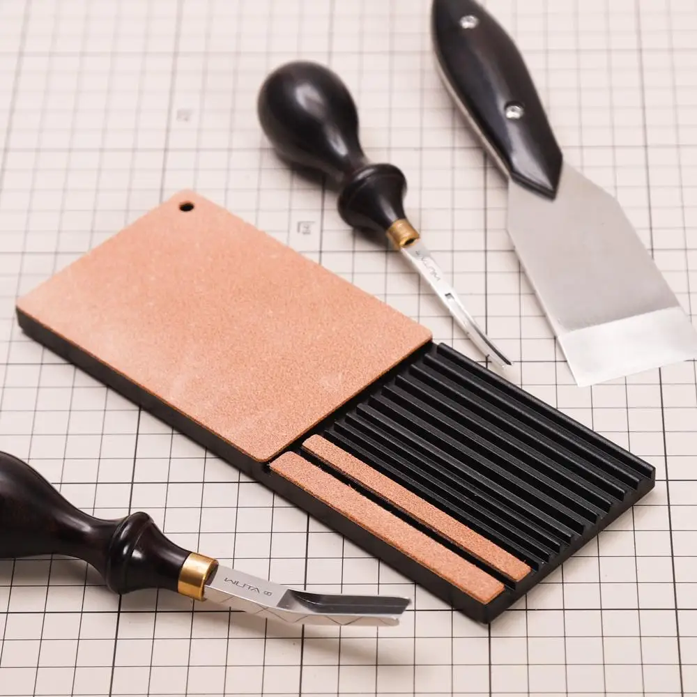 WUTA Multifunctional Leather Edge Beveler Sharpener Sharpening Strop Tool Polish Grind Knife Wide Shovel Cutting Edge Skiving-5