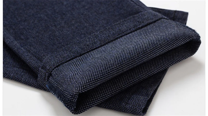 Autumn Winter High Quality Cotton Linen Solid Color Casual Pants Pocket Leather Medal Badge Men's Business Fashion Slim Trousers
