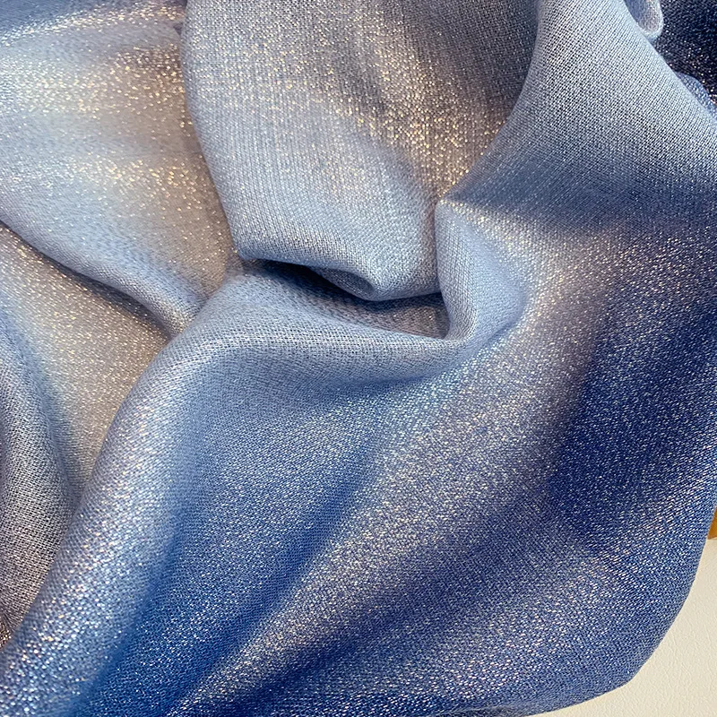 Женский люрекс блестящий тонкий шарф роскошный бренд Омбре мерцающий Снуды шаль Femme банданы Bufanda Foulards хиджаб 185*70 см