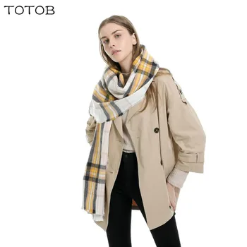 

Autumn and winter hot new European and American street imitation cashmere plaid pattern ladies warm scarf winter scarf